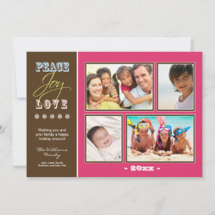 Festiva Tarjeta fotográfica de vacaciones de la familia Pe
