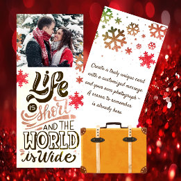 Festiva Tarjeta fotográfica de vacaciones de Navidades de 