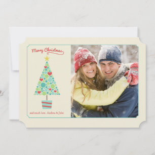 Festiva Tarjeta fotográfica de vacaciones de Navidades del