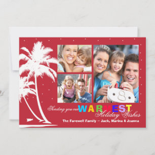 Festiva Tarjeta fotográfica de vacaciones de palmeras trop