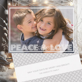 Festiva Tarjeta fotográfica de vacaciones de paz y amor