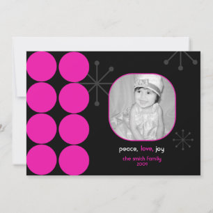Festiva Tarjeta fotográfica de vacaciones en negro y rosa