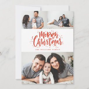 Festiva Tarjeta fotográfica de vacaciones familiares de co