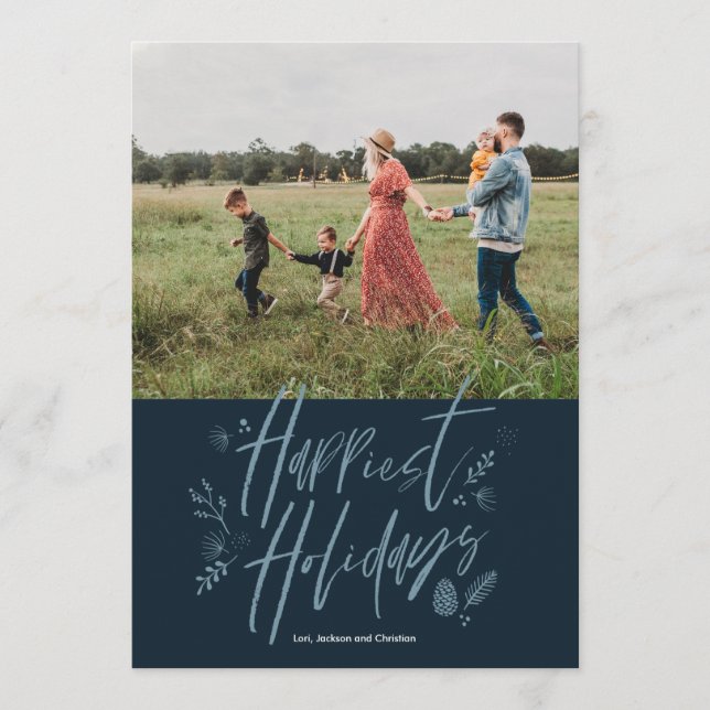 Festiva Tarjeta fotográfica de vacaciones feliz (Anverso)