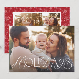 Festiva Tarjeta fotográfica de vacaciones navideñas felice