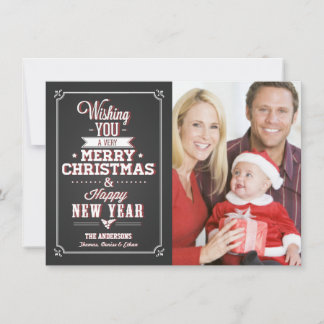 Festiva Tarjeta fotográfica de vacaciones para Navidades d