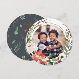 Festiva Tarjeta fotográfica de vacaciones para Navidades d