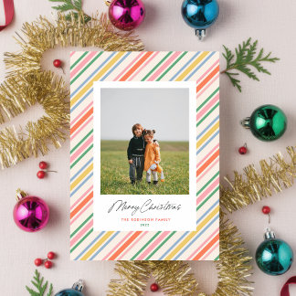 Festiva Tarjeta fotográfica de vacaciones para Navidades d
