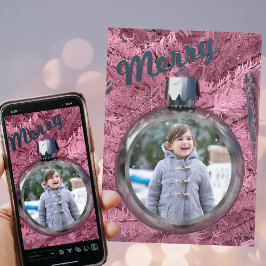 Festiva Tarjeta fotográfica de vacaciones para Navidades e