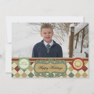 Festiva Tarjeta fotográfica de vacaciones personalizada Ar