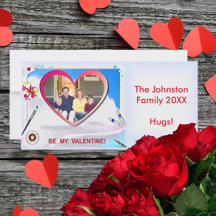 Festiva Tarjeta fotográfica de Valentine Heart 8" x 4" pin