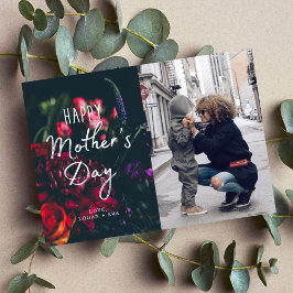 Festiva Tarjeta fotográfica del Día de la Madre Floral Osc