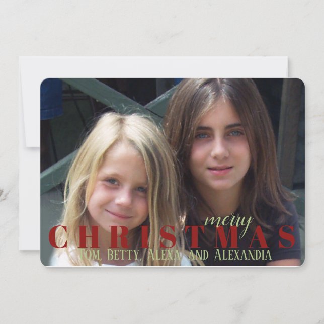 Festiva Tarjeta fotográfica doble lateral de copo de nieve (Anverso)