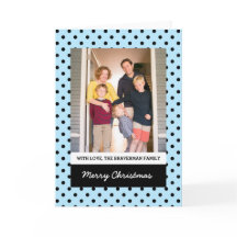 Tarjeta fotográfica Dot Polka Dot Blue Light