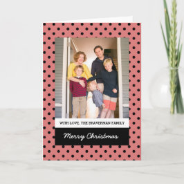 Festiva Tarjeta fotográfica Dot Polka Dot de color rojo cl