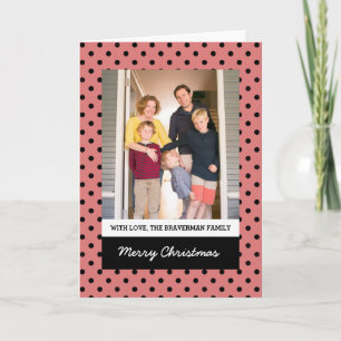 Festiva Tarjeta fotográfica Dot Polka Dot de color rojo cl