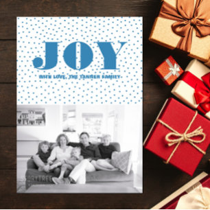 Festiva Tarjeta fotográfica Doted Joy Holiday   Azul