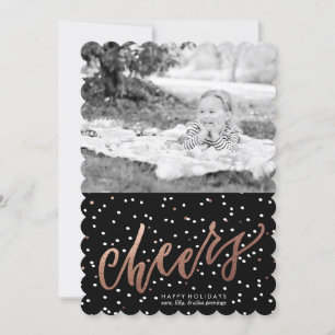Festiva Tarjeta fotográfica Dotty Cheers Holiday // Rosa G