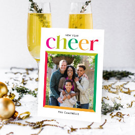 Festiva Tarjeta fotográfica Edgy Frame Happy Año Nuevo