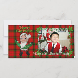 Festiva Tarjeta fotográfica Elf Christmas