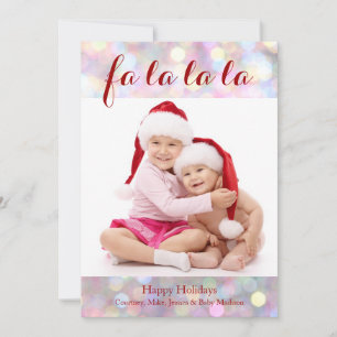 Festiva Tarjeta fotográfica Fa la la La Holiday