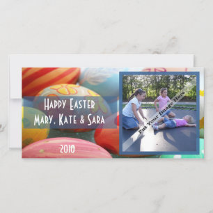 Festiva Tarjeta fotográfica feliz de Pascua