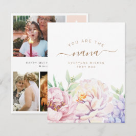 Festiva Tarjeta fotográfica floral personalizada para Nana