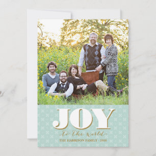 Festiva Tarjeta fotográfica Folk Joy Navidades con tarjeta