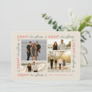 Festiva Tarjeta fotográfica Frame 4 para Navidades manuscr