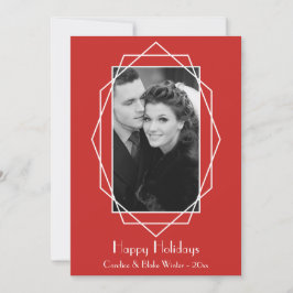 Festiva Tarjeta fotográfica geométrica Art Deco