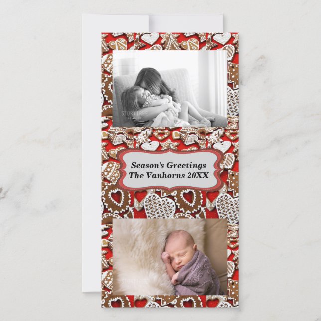 Festiva Tarjeta fotográfica Gingerbread navidades (Anverso)