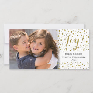 Festiva Tarjeta fotográfica Gold Confetti Joy Holiday