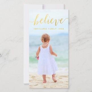 Festiva Tarjeta fotográfica Gold Glam Believe Holiday