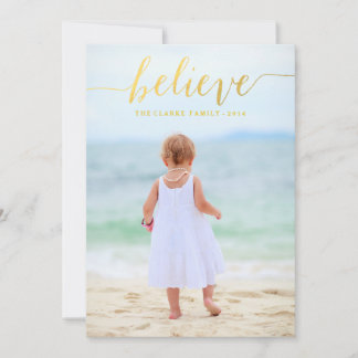 Festiva Tarjeta fotográfica Gold Glam Believe Holiday