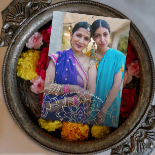 Festiva Tarjeta fotográfica Gold Lotus Happy Diwali Holida