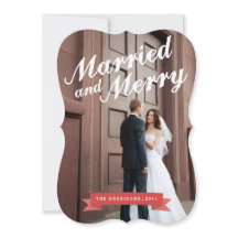Tarjeta fotográfica grande para casados y feriados