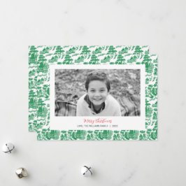 Festiva Tarjeta fotográfica Green Chinoiserie Christmas