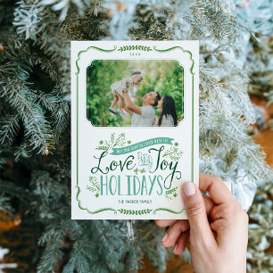 Festiva Tarjeta fotográfica Green Floral Whimsy