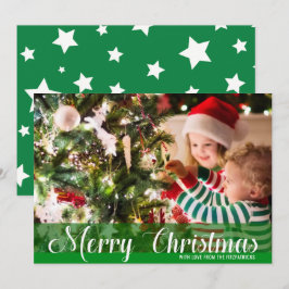 Festiva Tarjeta fotográfica Green Merry Christmas
