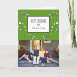 Festiva Tarjeta fotográfica Green Modern Berry Holiday
