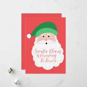 Festiva Tarjeta fotográfica Green Santa Christmas