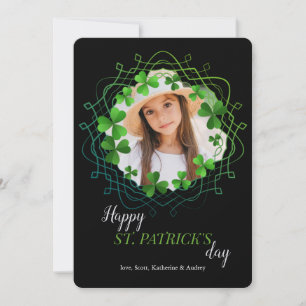 Festiva Tarjeta fotográfica Green Shamrock