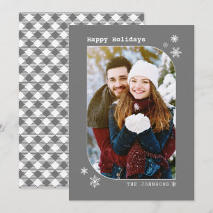 Festiva Tarjeta fotográfica gris y blanca moderna Minimali