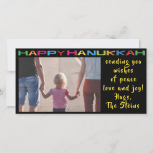 Festiva Tarjeta fotográfica Hanukkah "Happy Hanukkah"
