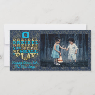 Festiva Tarjeta fotográfica Hanukkah "O Dreidel Dreidel Dr
