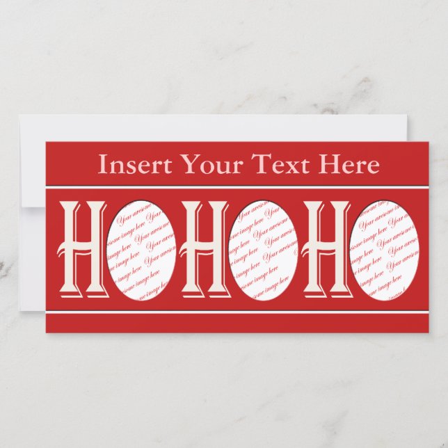 Festiva Tarjeta fotográfica Ho Ho Ho Ho Ho (Anverso)