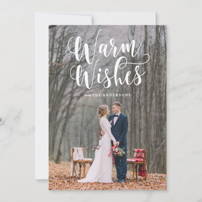 Festiva Tarjeta fotográfica Holiday Overlay para saludos c (Anverso)