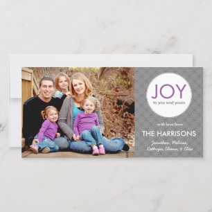 Festiva Tarjeta fotográfica "Joy Holiday" para navidades