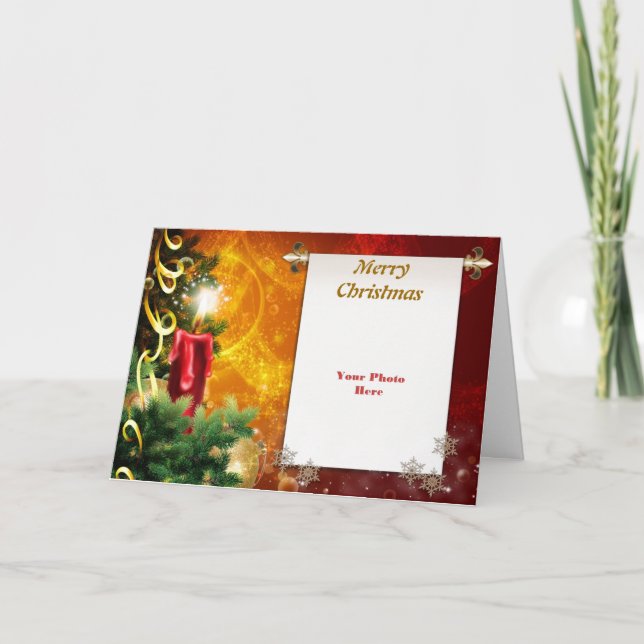 Festiva Tarjeta fotográfica ligera para navidades (Anverso)