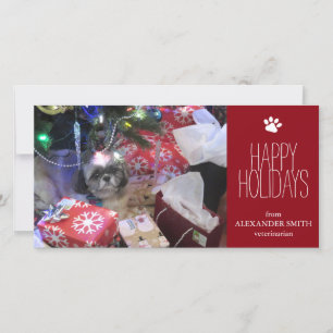 Festiva Tarjeta fotográfica Mascota de navidades de 8" x 4